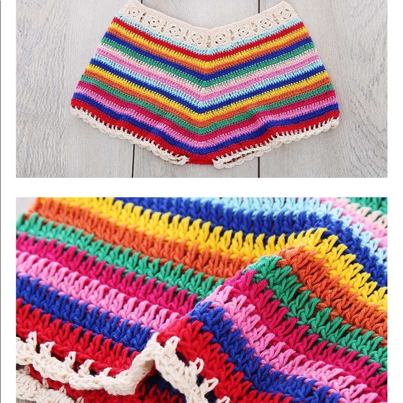 Crochet summer two piece top bottom striped boho - Picture 5 of 6